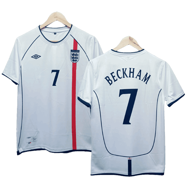 David Beckham 2001-02 England Men Jersey - White