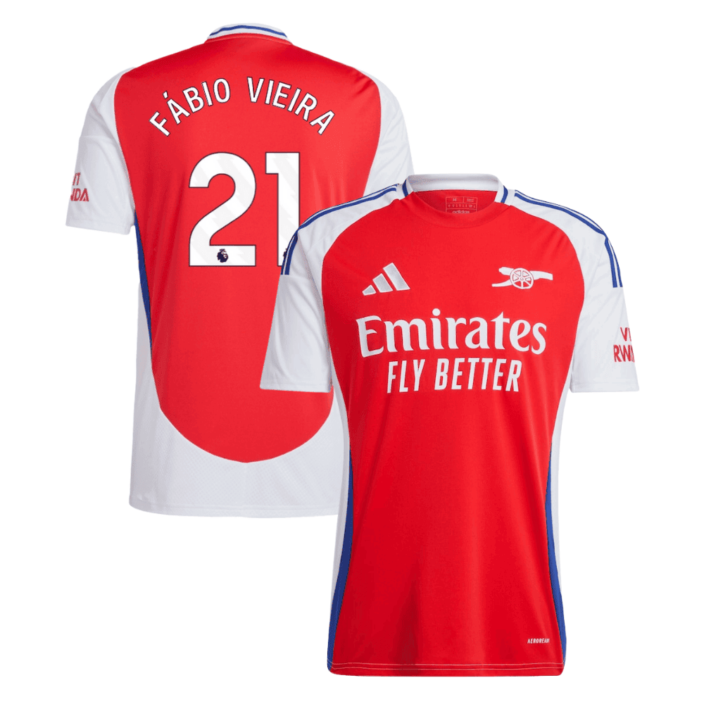 Fábio Vieira 21 Arsenal 2024/25 Home Men Jersey - Red