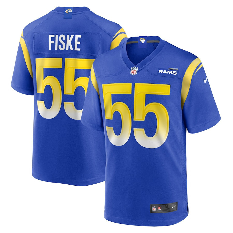 Braden Fiske 55 Los Angeles Rams Team Game Men Jersey - Royal