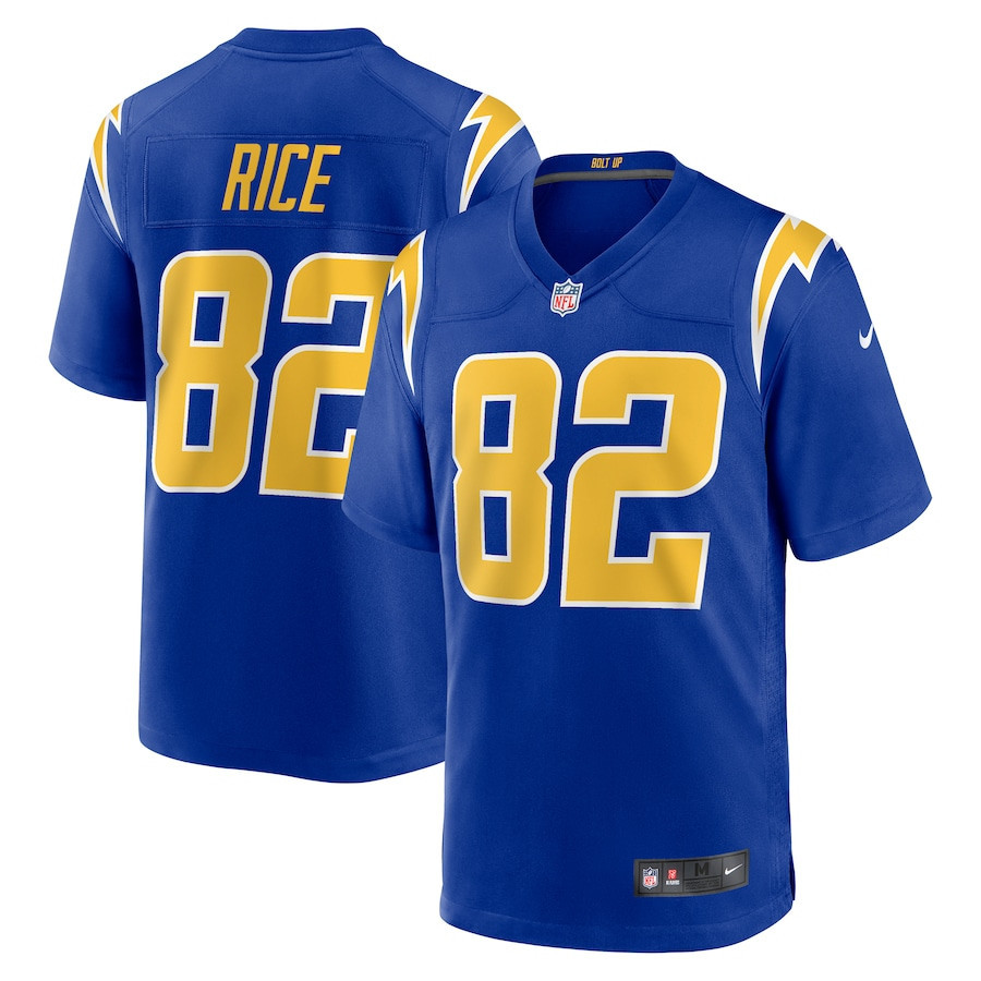 Brenden Rice 82 Los Angeles Rams 2024 NFL Draft 2nd Alternate Game Jersey - Royal
