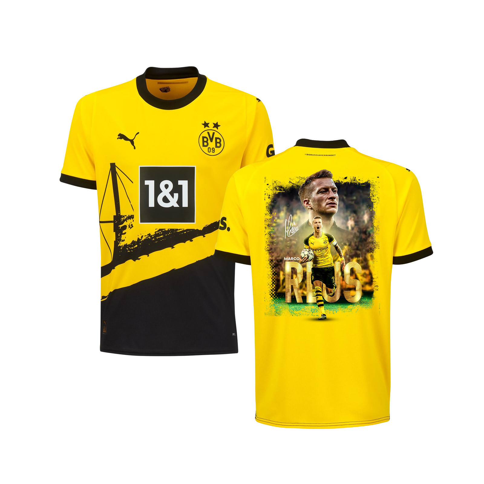 Marco Reus 11 Signed 12 Years Of Dedication Borussia Dortmund 2023/24 Home Jersey Autographed - YOUTH, Yellow