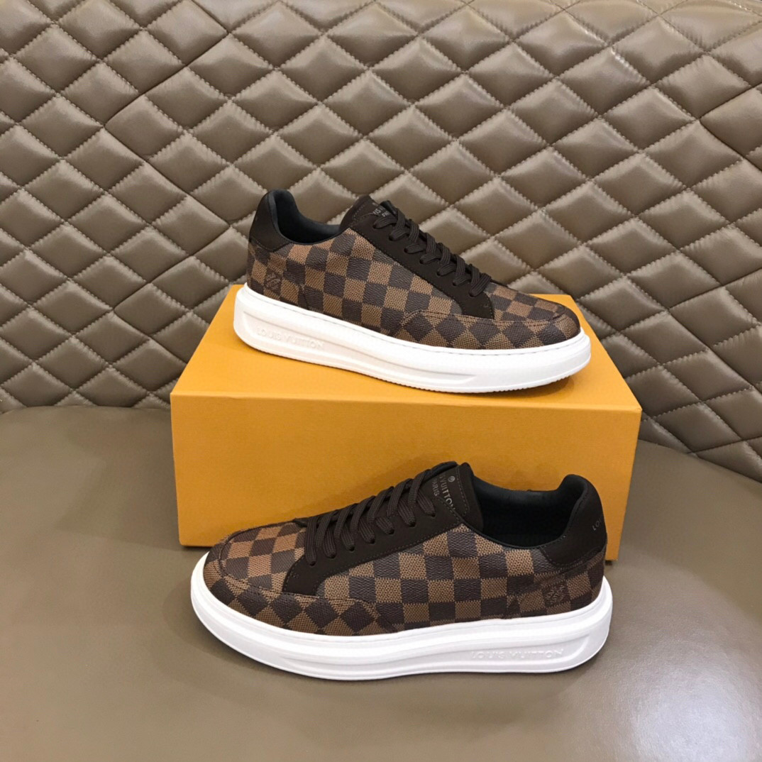 Damier Pattern Sneaker In Ebony/Brown