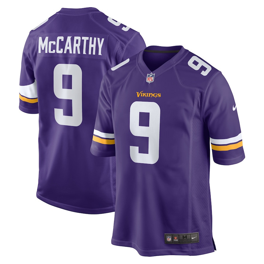 J.J. McCarthy 9 Minnesota Vikings 2024 NFL Draft First Round Pick Player Game Jersey - Purple