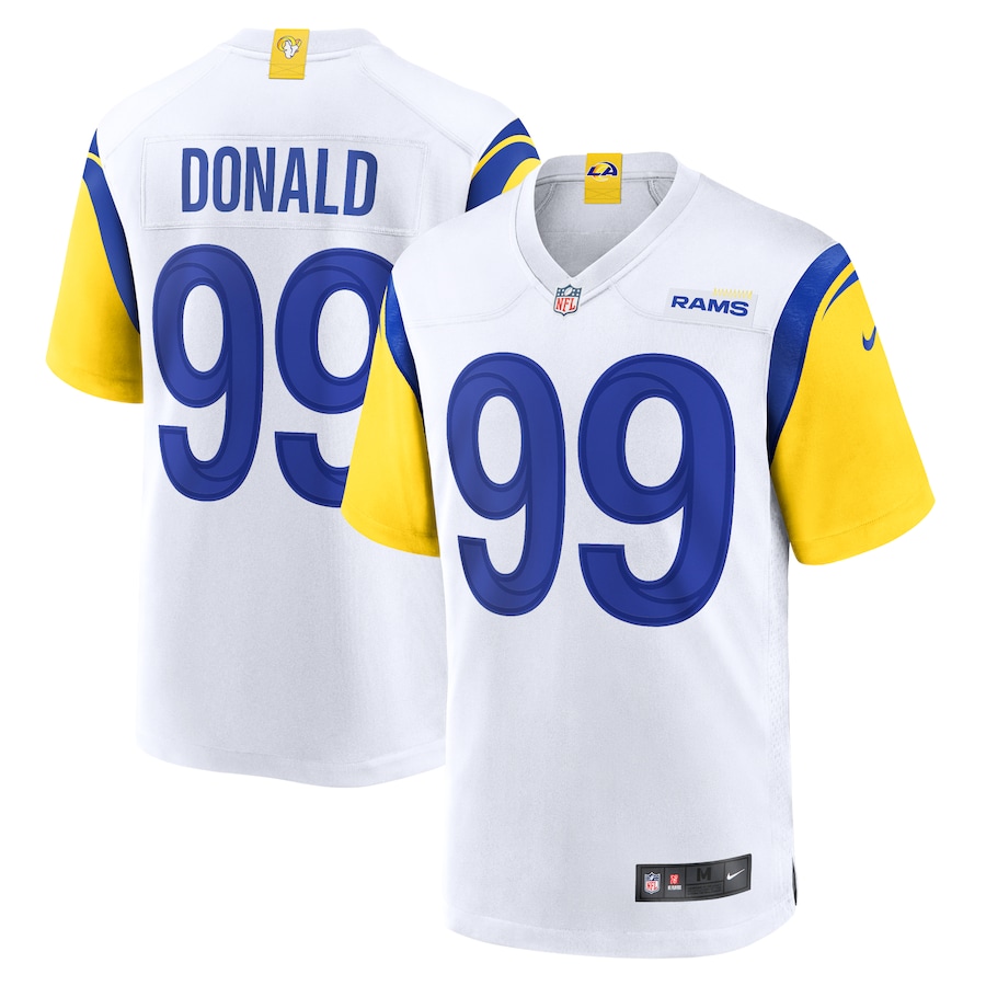 Mens Los Angeles Rams Aaron Donald  White Alternate Game Jersey
