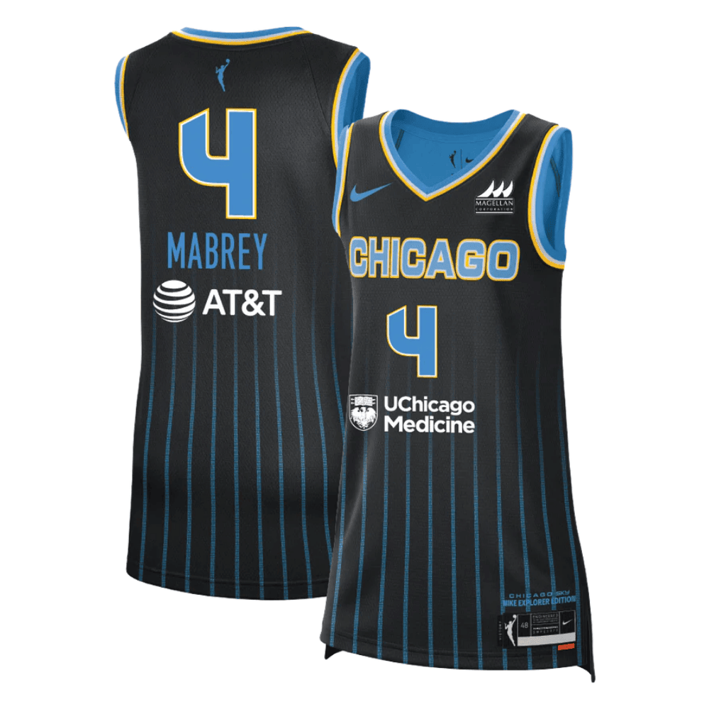 Marina Mabrey 4 Chicago Sky Unisex Explorer Edition Victory Jersey - Black