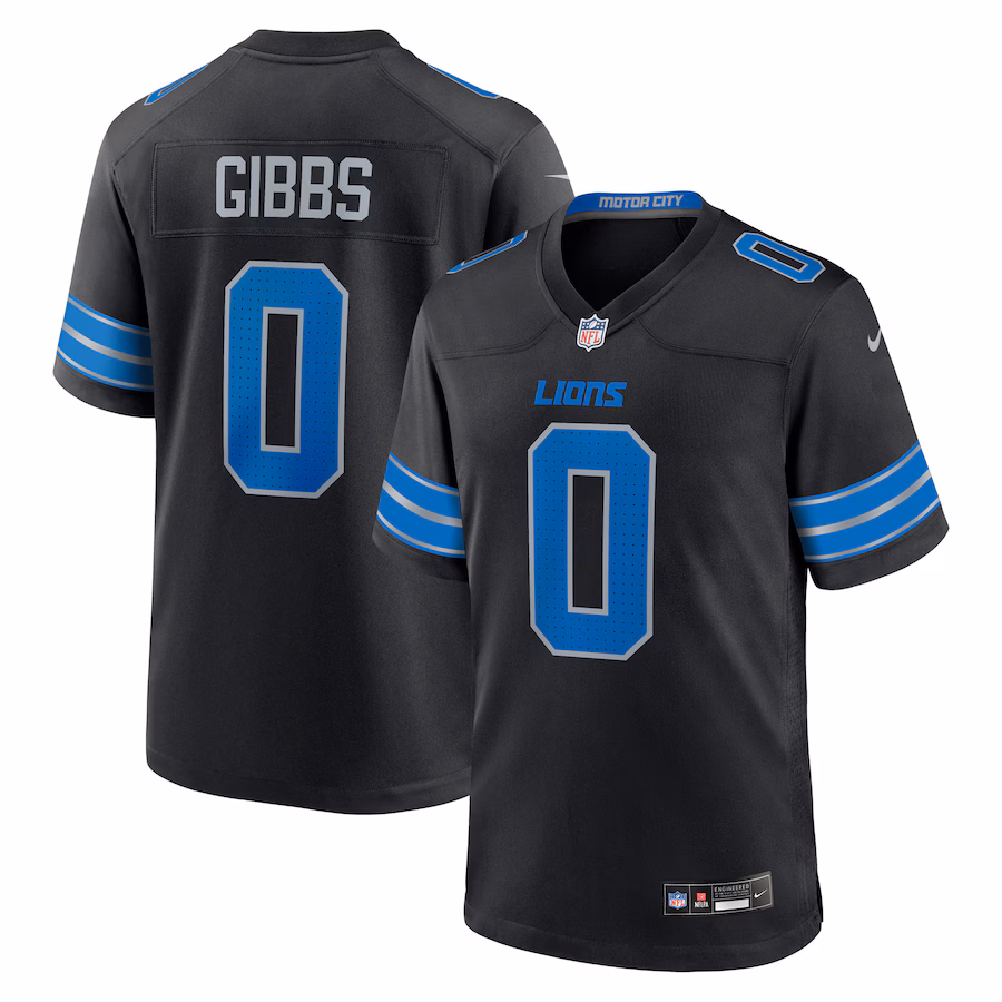 Jahmyr Gibbs Detroit Lions  2nd Alternate Game Player Jersey - Black