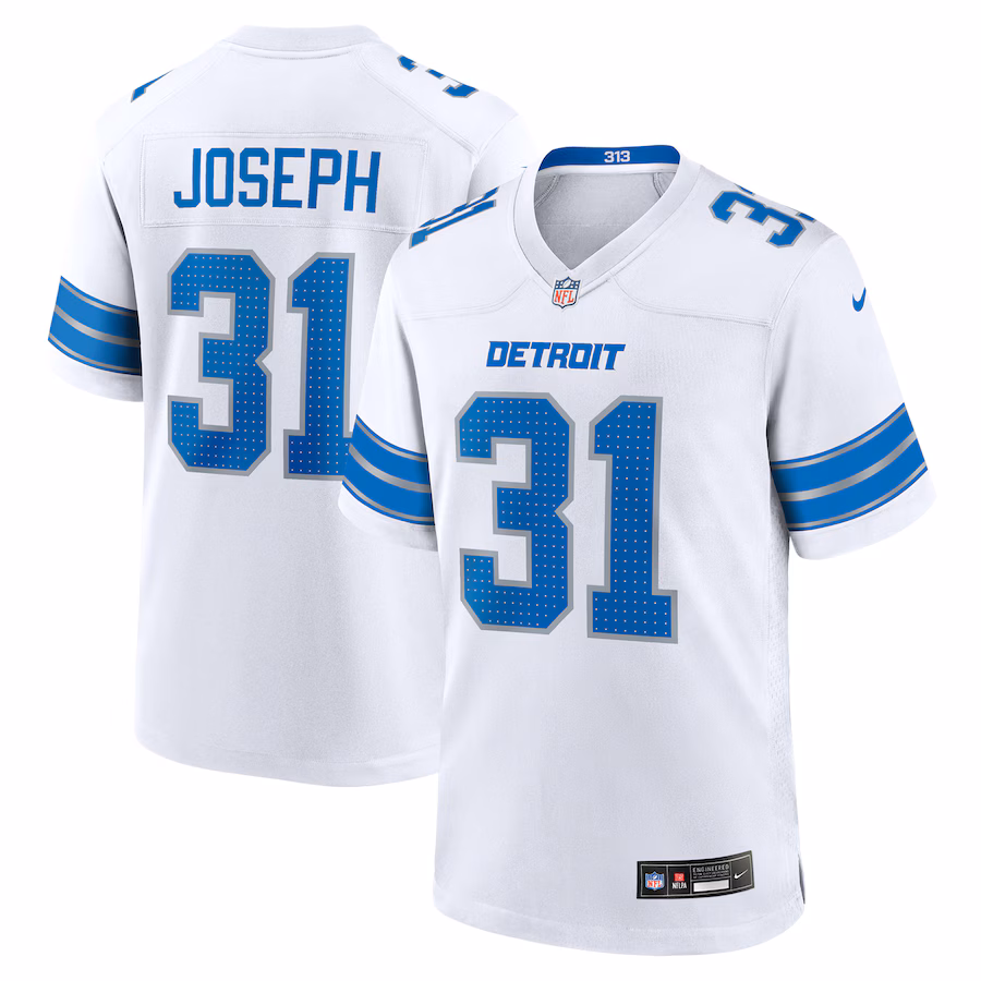 Kerby Joseph Detroit Lions  Game Jersey -  White