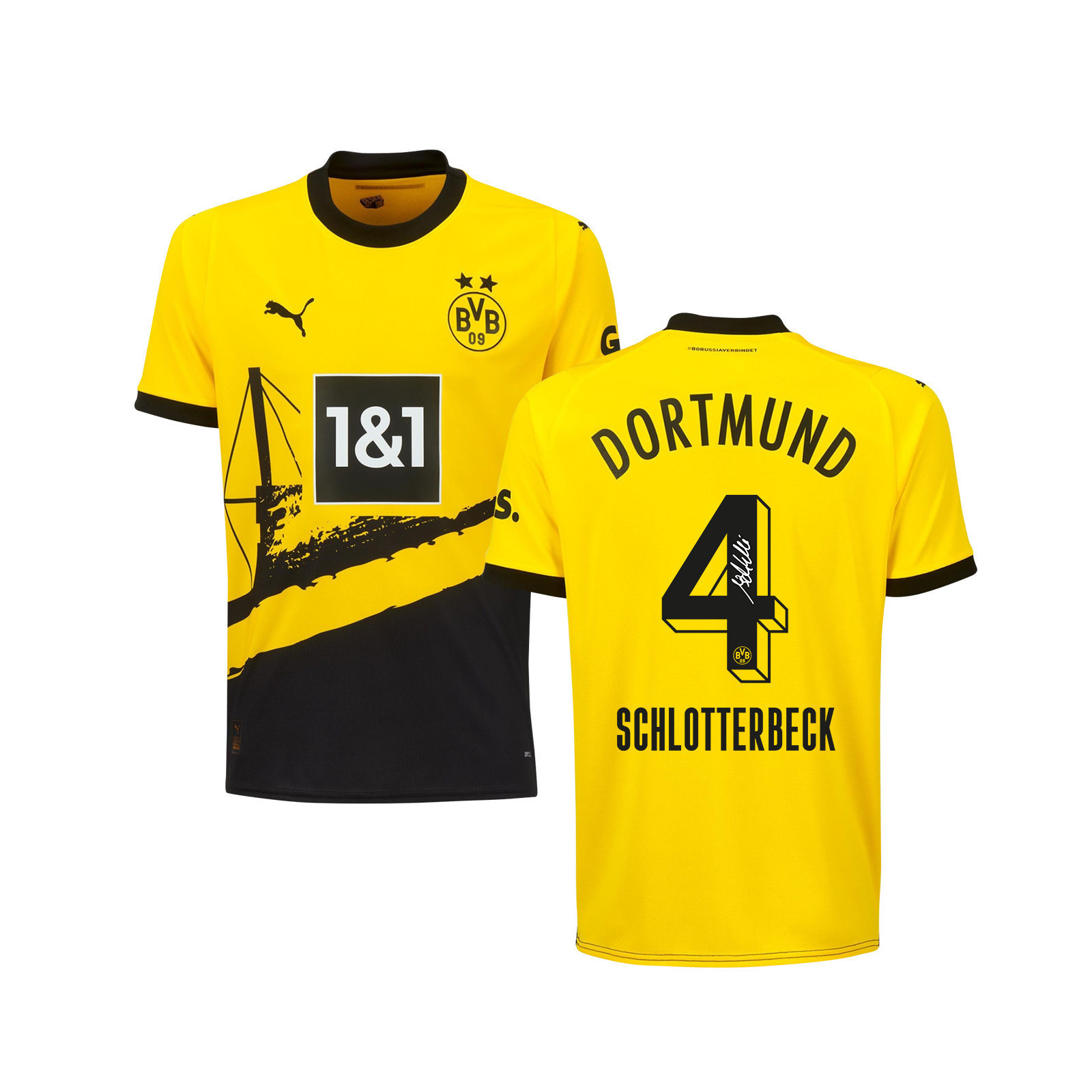 Nico Schlotterbeck 4 Signed Borussia Dortmund Youth Home Autographed - Yellow