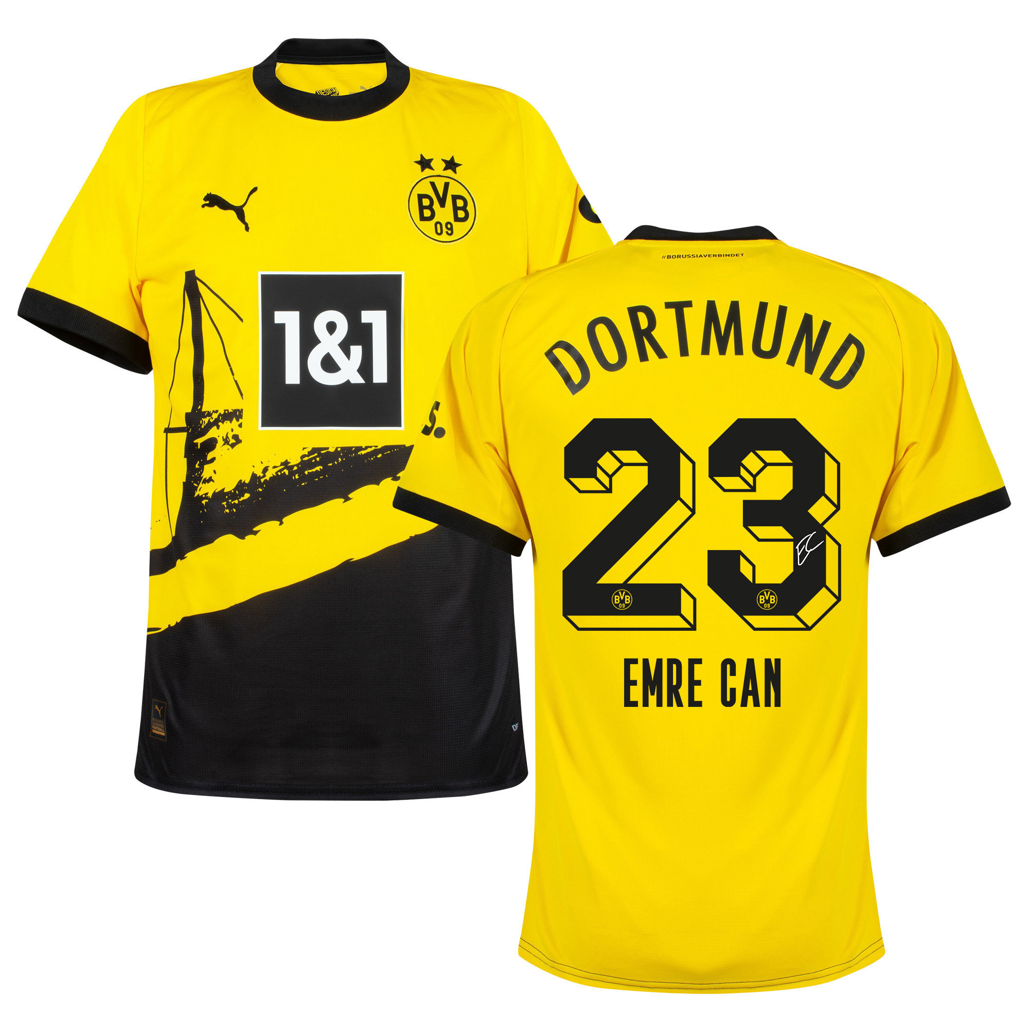 Emre Can 23 Signed Borussia Dortmund 2023/24 Home Autographed - Men