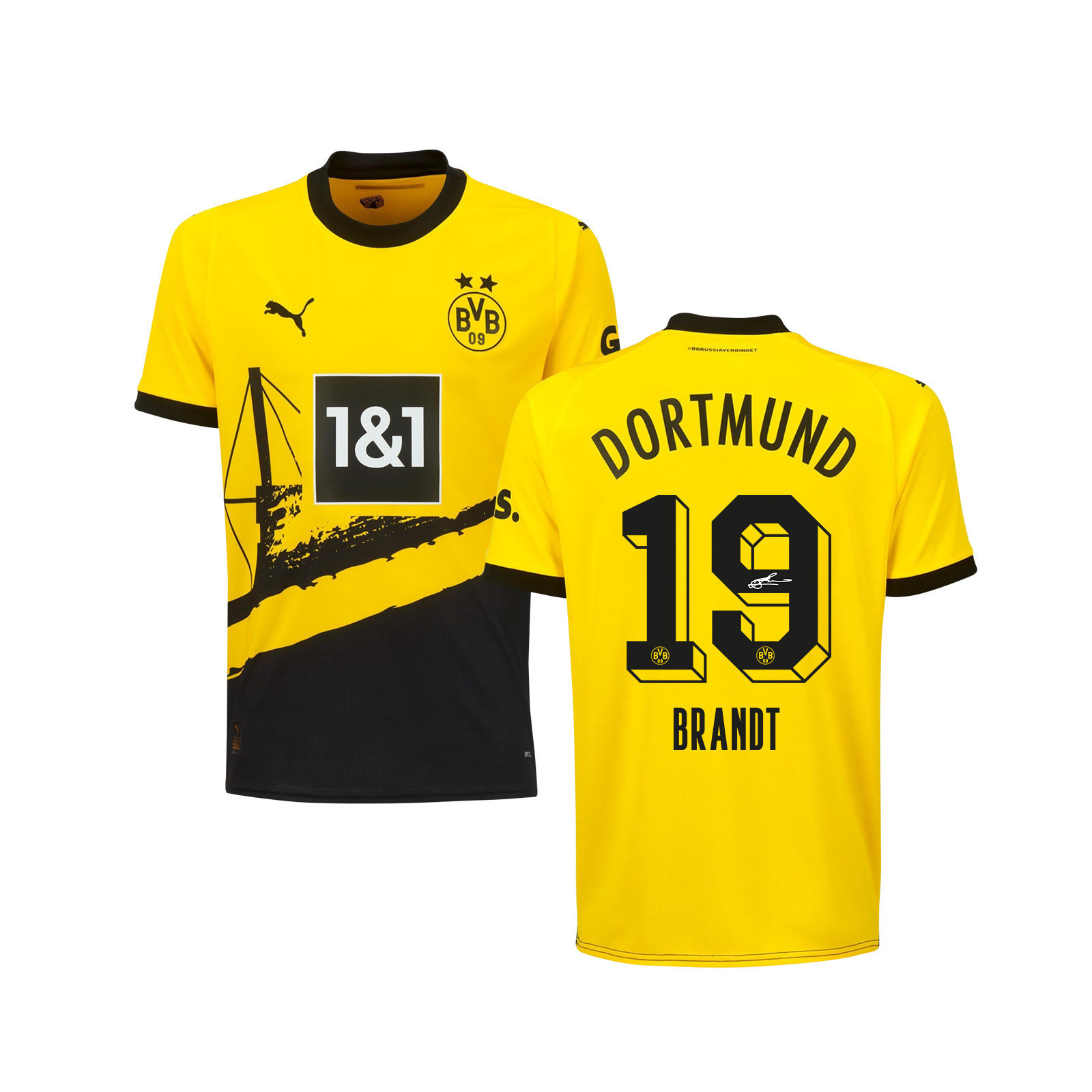 Julian Brandt 19 Signed Borussia Dortmund Youth Home Autographed - Yellow