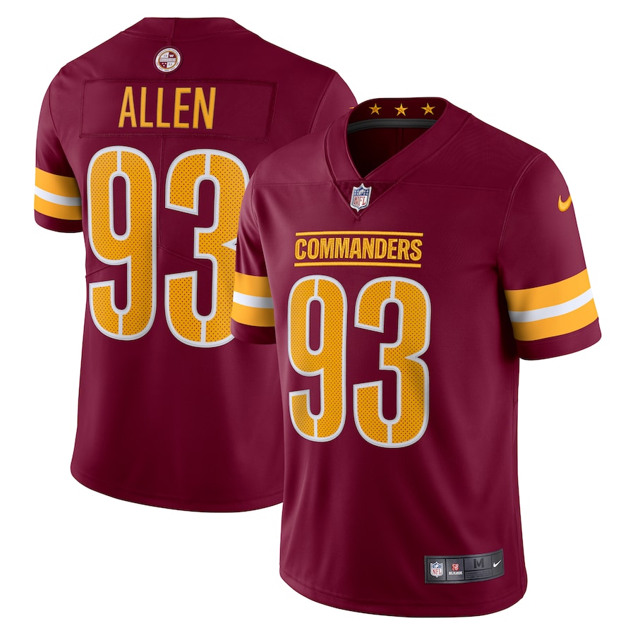 Mens Washington Commanders Jonathan Allen  Burgundy Vapor Limited Jersey