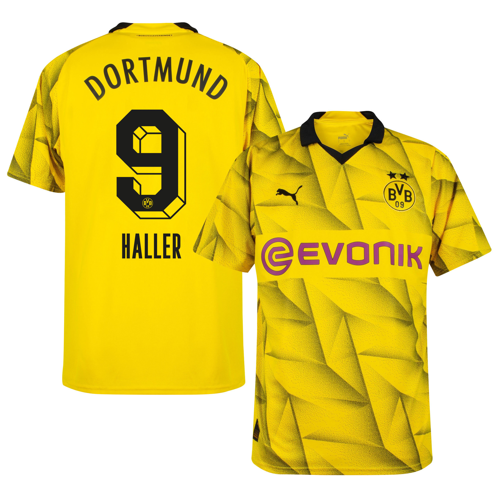 Sébastien Haller 9 Borussia Dortmund 2023-24  Cup Jersey - Men, Yellow