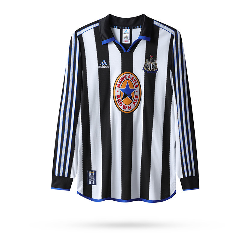 Newcastle United 1997-1999 Home Men Retro Jersey - Long Sleeve, Black White